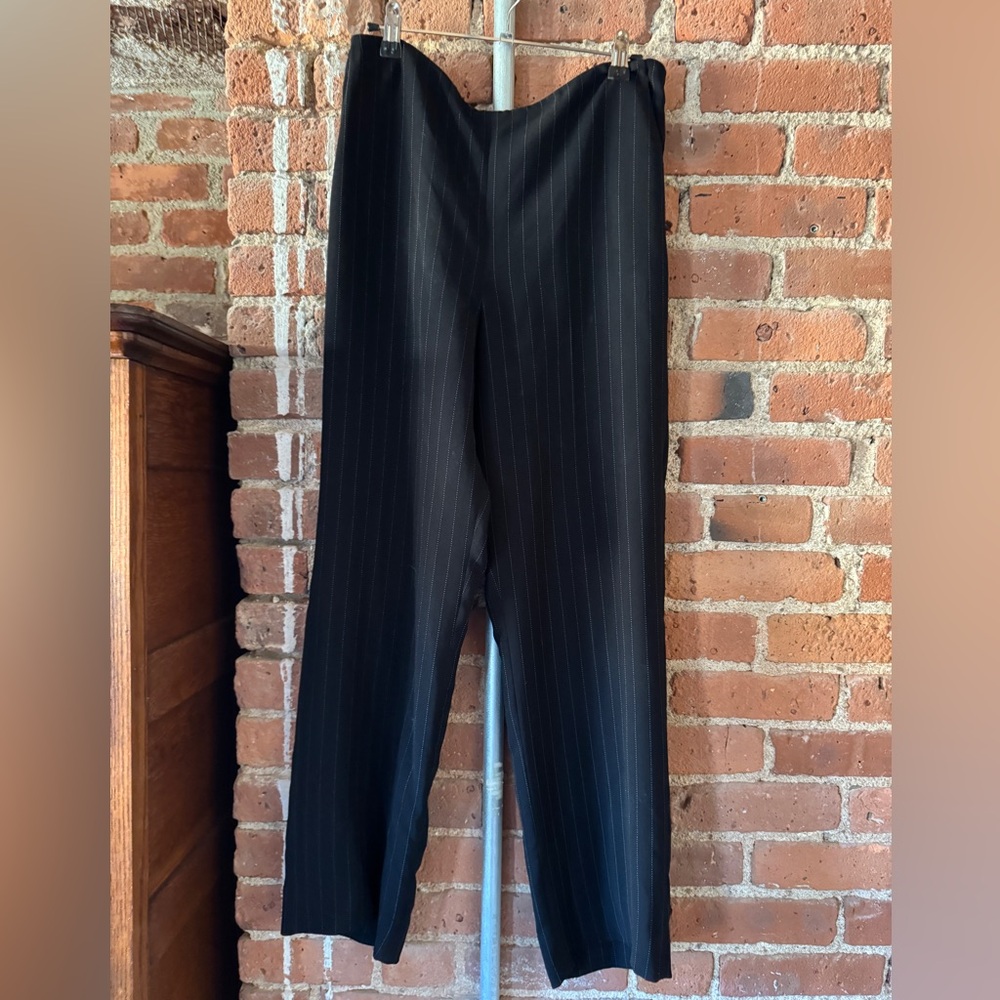 Anne Klein Black Pinstripe Dress Pants